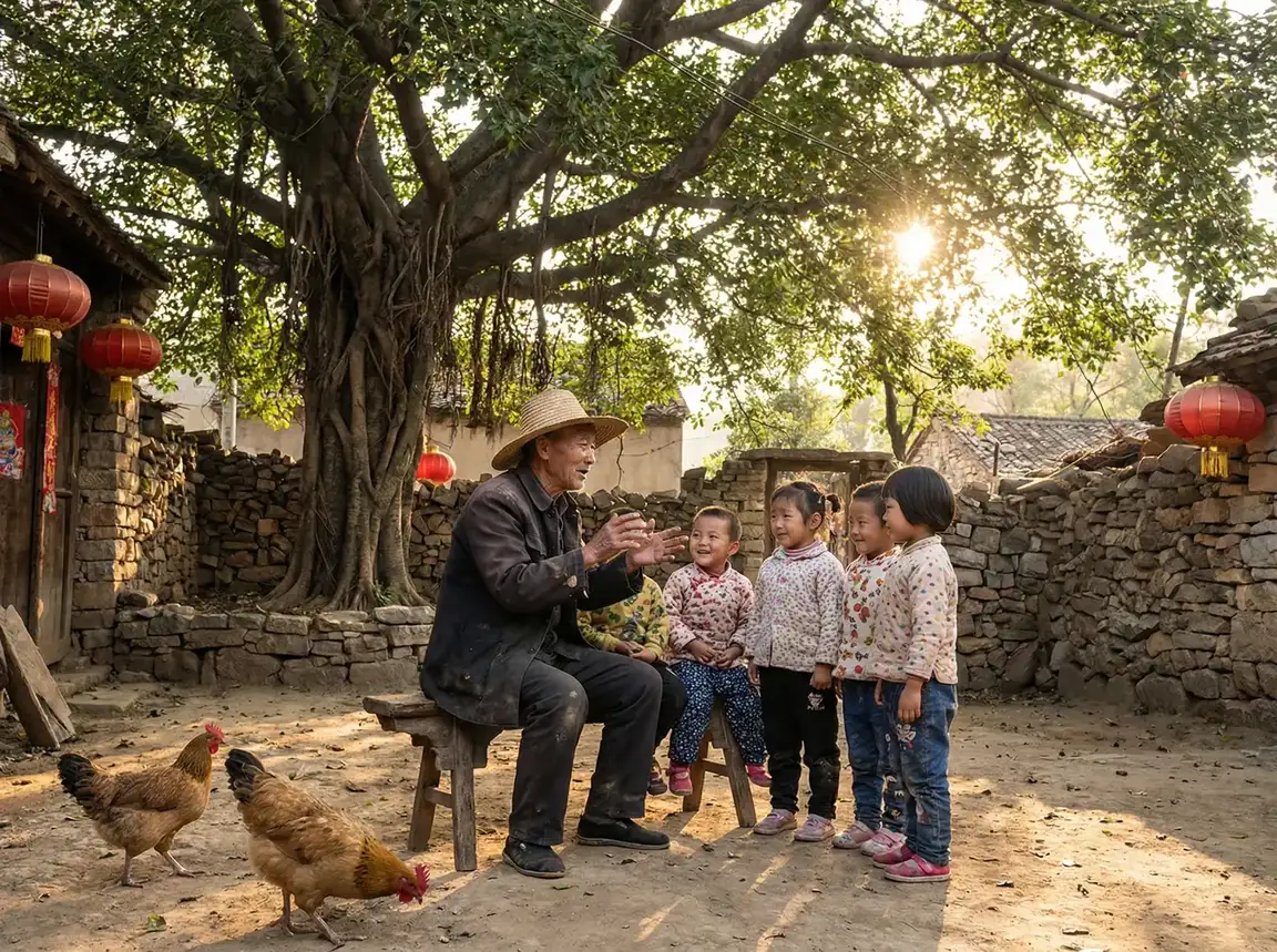 老人在大榕树下给孩子们讲故事 - 最近中文2019在线观看 乡村记忆